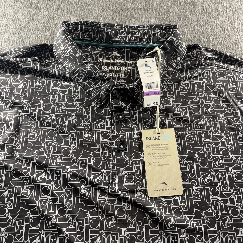 Tommy Bahama Island Zone PARTY MIXER GOLF Polo Shirt 2XL